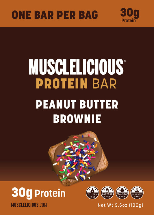 MUSCLELICIOUS® Peanut Butter Brownie Protein Bar